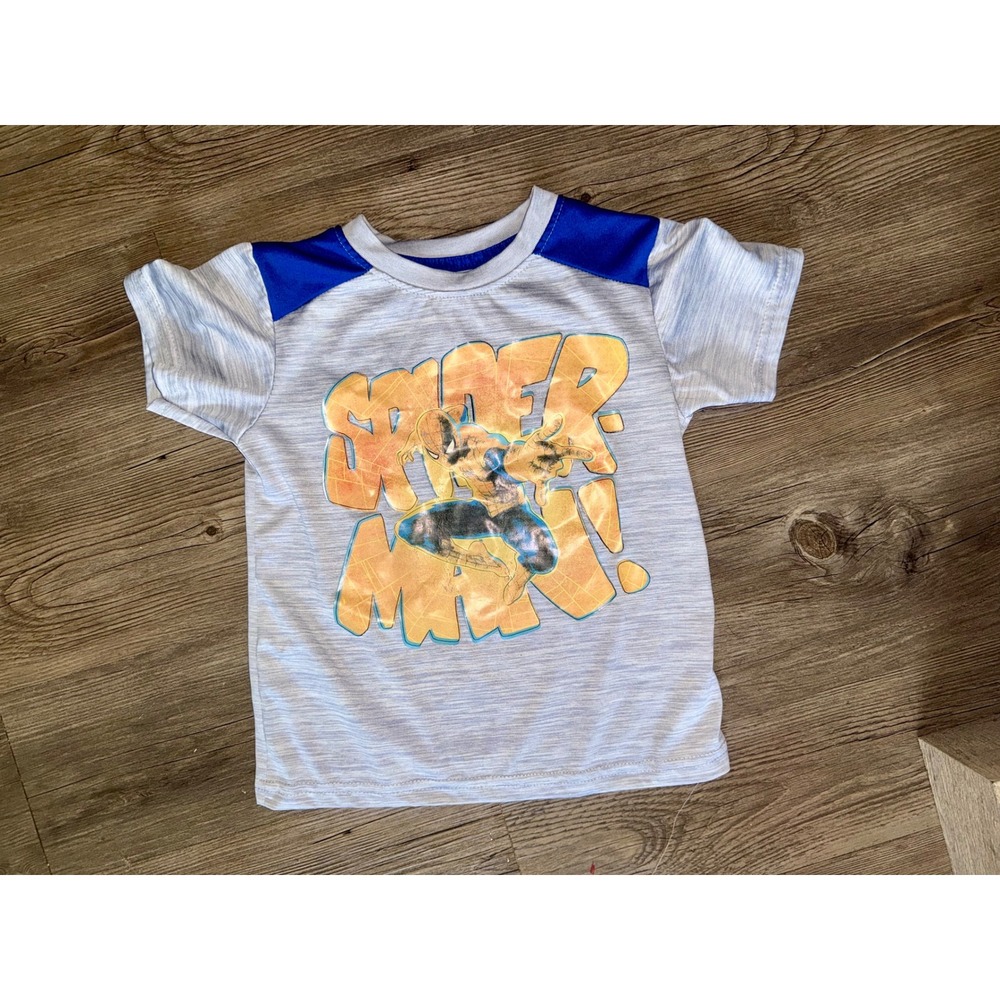 Marvel Spider-Man Boys Size 5 Graphic T-Shirt Gray Space Dye Active Tee